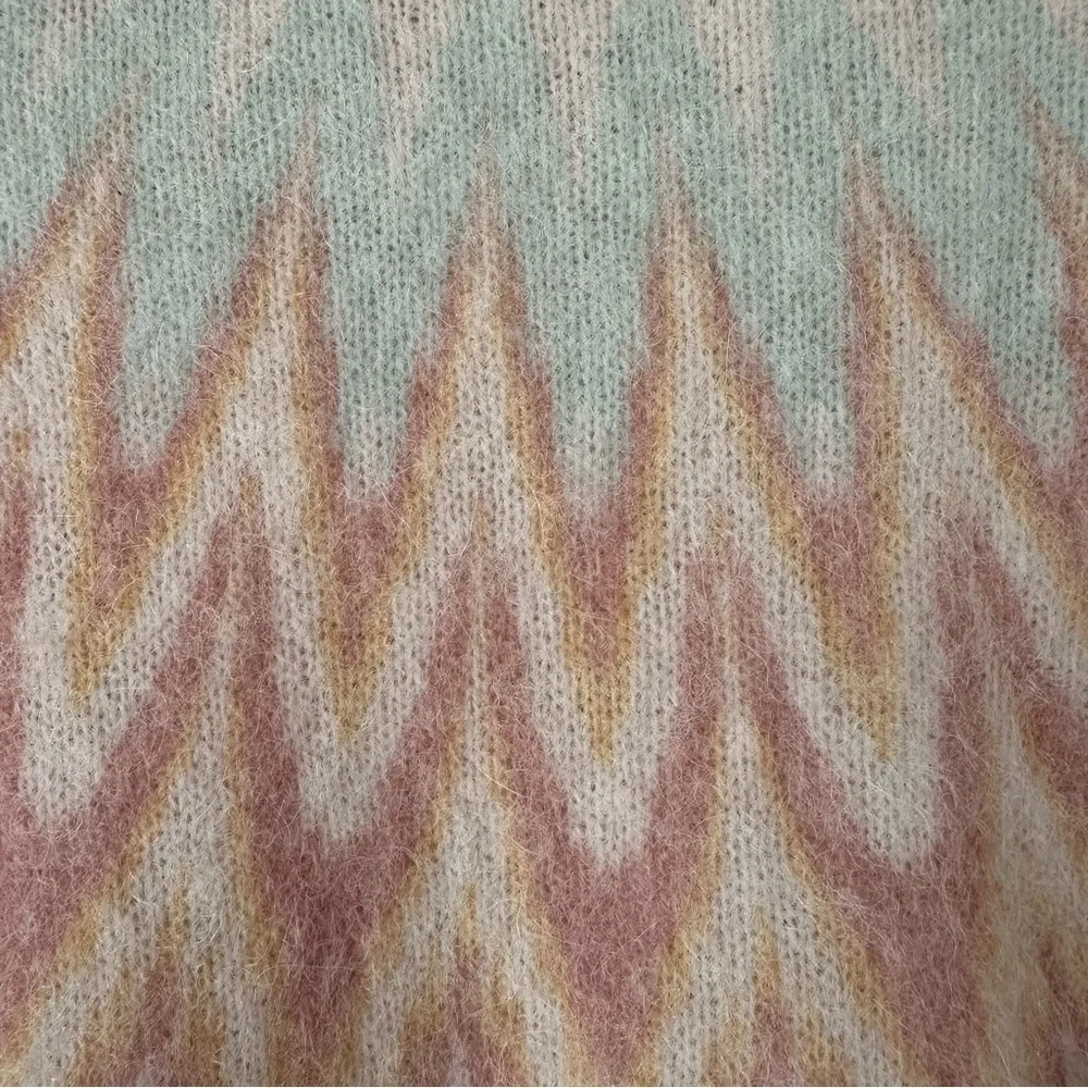 Bartolini Multicolor Chevron Alpaca Mohair Sweater, Medium